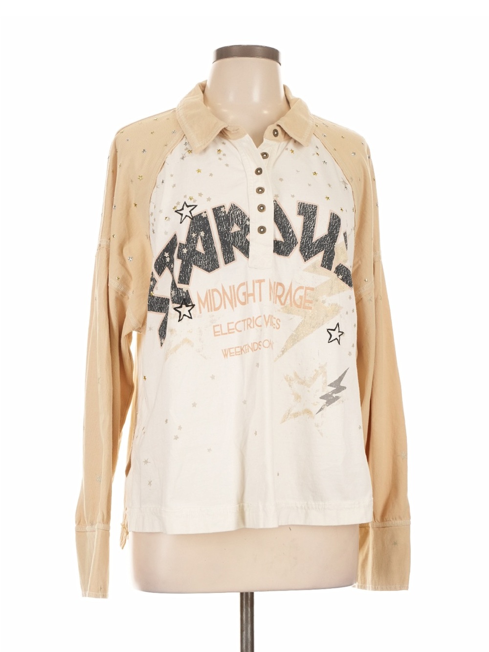 Pilcro by Anthropologie Graphic Henley Pullover - Star Motif